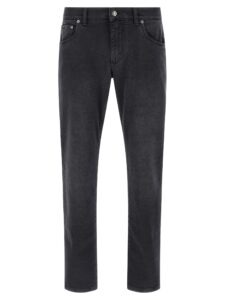Black Cotton Straight-Leg Jeans