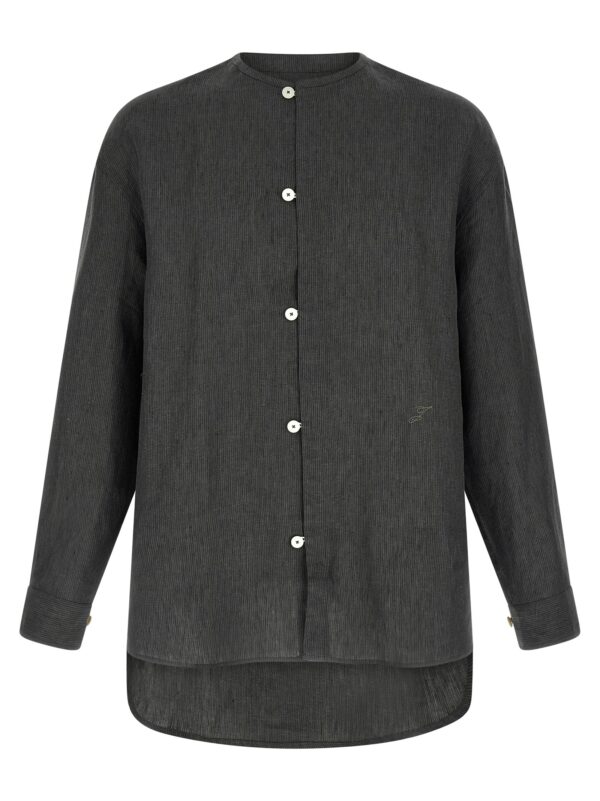 Gray Linen Blouse