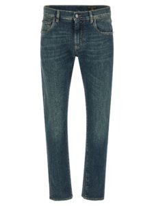 Blue Cotton Slim Fit Jeans