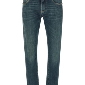 Blue Cotton Slim Fit Jeans