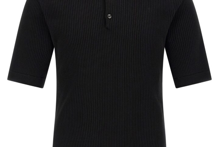 Black Cotton Polo Shirt | Jag Couture London – New York
