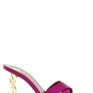 Fuchsia Viscose Stiletto Heel Sandals