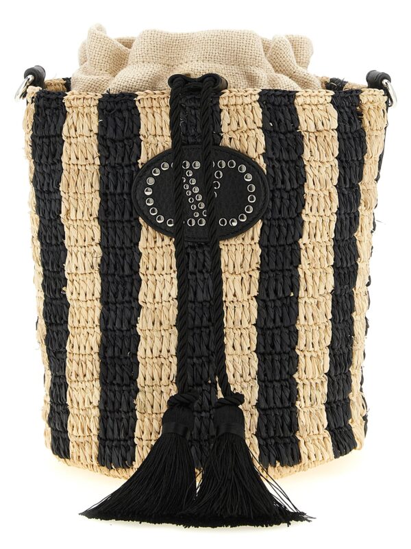 Black Straw Shoulder Bag