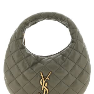 Gray Lamb Leather Handbag