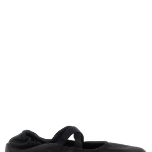 Black Polyester Ballet Flats