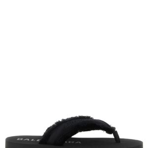 Black Viscose Slides