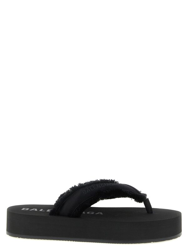 Black Viscose Slides