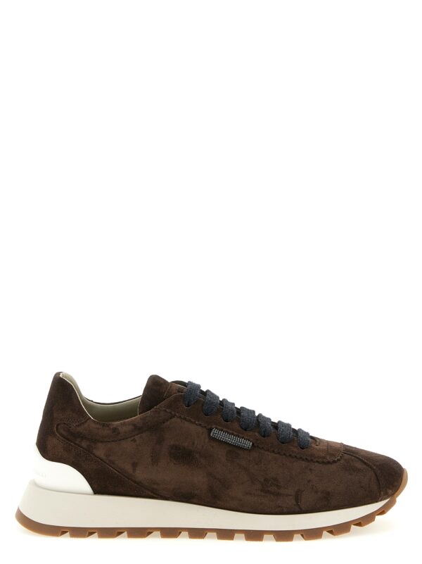 Brown Calfskin Athletic Sneakers
