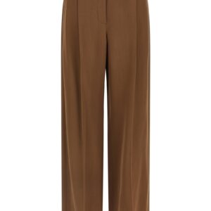 Brown Virgin Wool Casual Pants