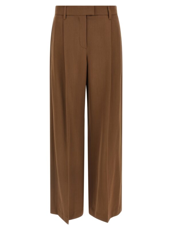 Brown Virgin Wool Casual Pants