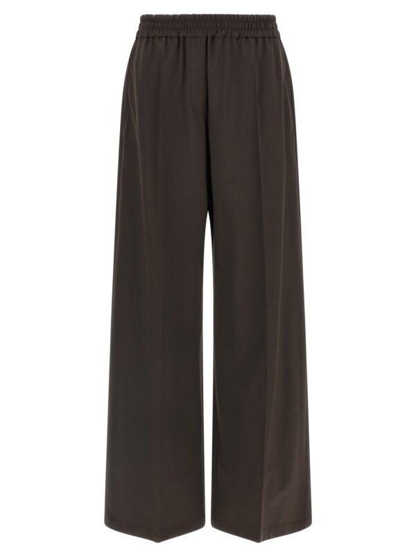 Brown Virgin Wool Casual Pants