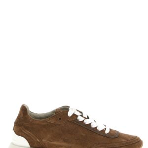 Brown Calfskin Low Top Sneakers