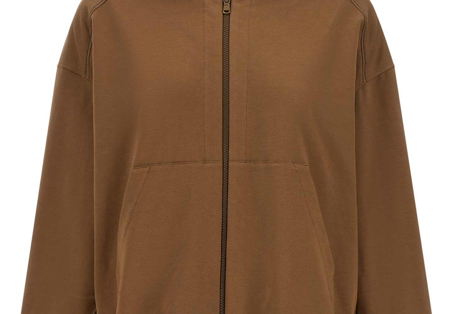 Brown Cotton Hoodie - Jag Couture London