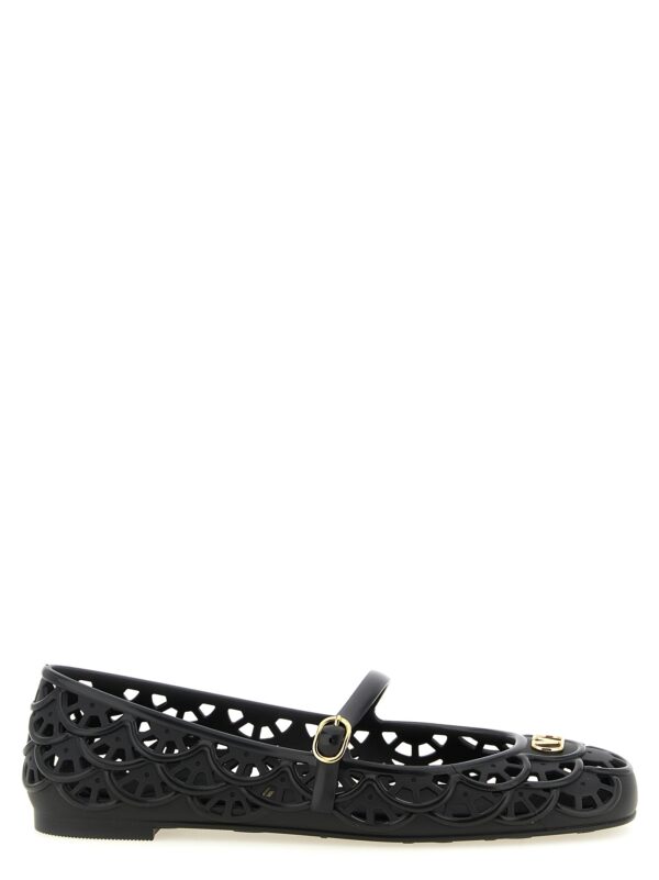 Black Polyvinyl Ballet Flats