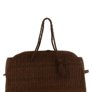 Brown Raffia Tote Bag