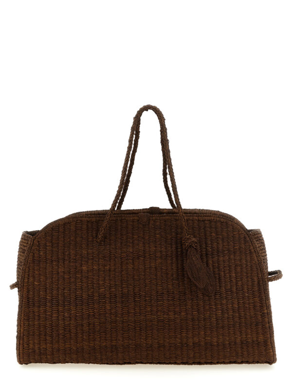 Brown Raffia Tote Bag