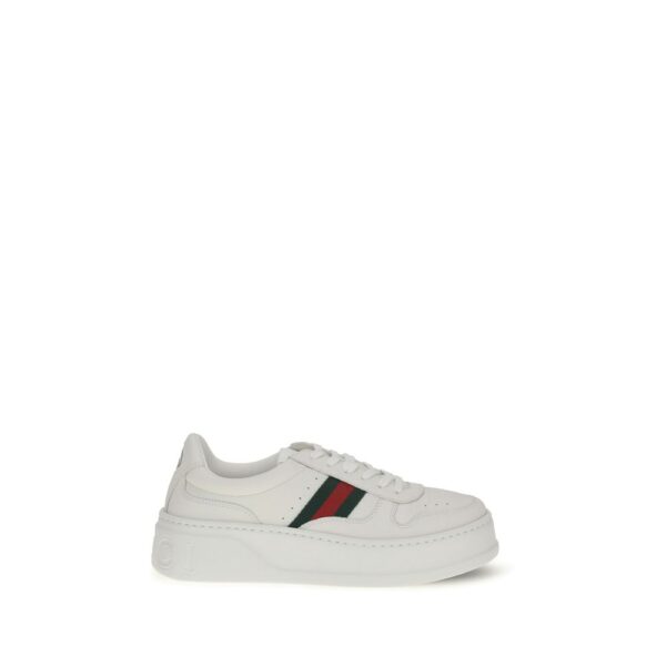 White Calf Leather Bos Taurus Chunky Sneakers