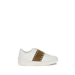 White Calf Leather Bos Taurus Sneakers