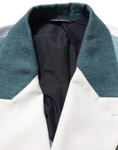 Multicolor Patchwork Linen Double Breasted Jacket