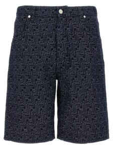 Blue Cotton Bermuda Shorts
