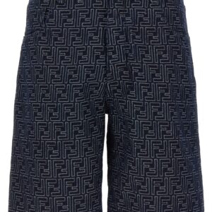 Blue Cotton Bermuda Shorts