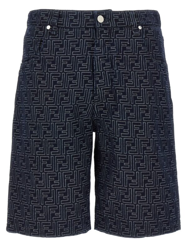 Blue Cotton Bermuda Shorts