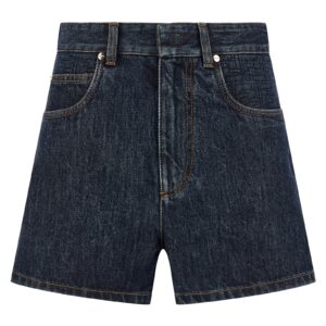 Blue Cotton Bermuda Shorts