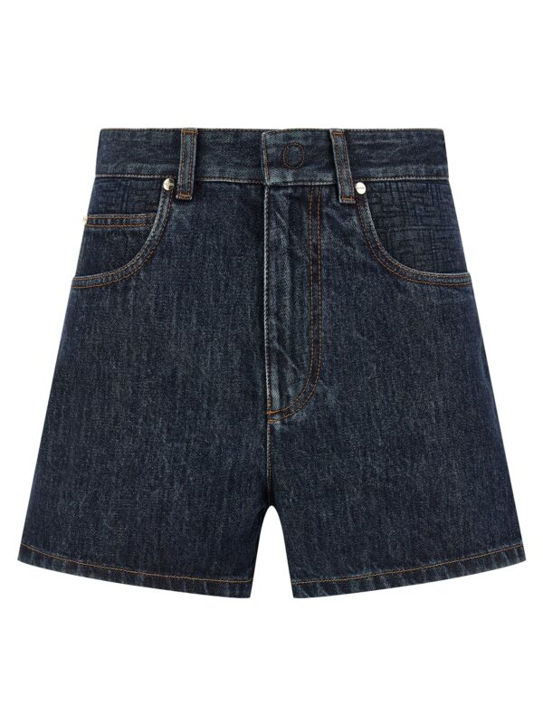 Blue Cotton Bermuda Shorts