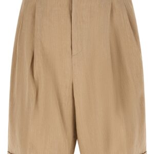 Beige Linen Bermuda Shorts