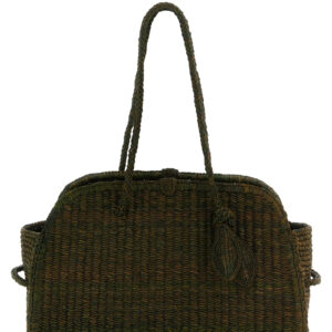 Bicolor Raffia Tote Bag