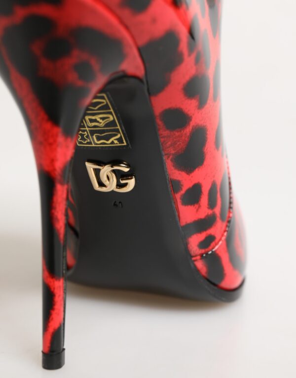 Red Leopard Cardinale Ankle Boots Shoes