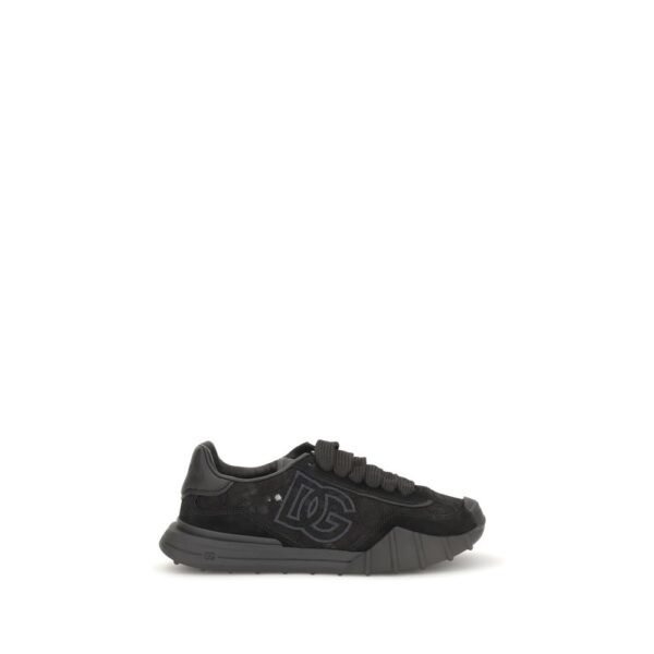 Black Calf Leather Bos Taurus Chunky Sneakers