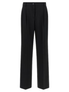 Black Virgin Wool Casual Pants