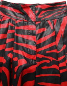 Red Black Zebra Print Cotton HighWaist Pants