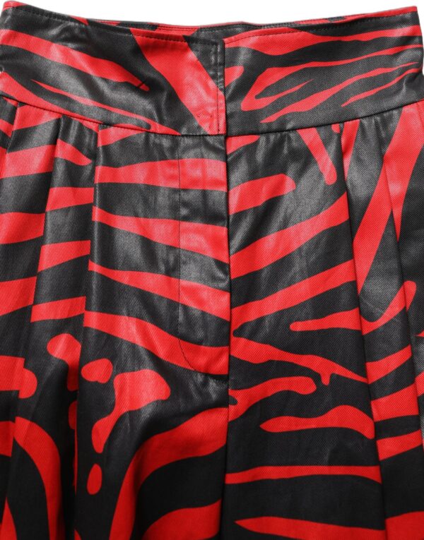 Red Black Zebra Print Cotton HighWaist Pants