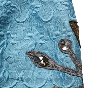 Blue Jacquard Embroidered A-line Skirt