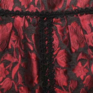 Red Black Floral Lace Jacquard Mini Skirt