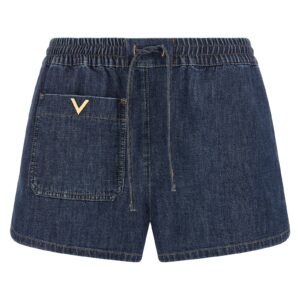 Blue Cotton Bermuda Shorts
