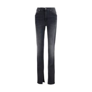 Black Cotton Skinny Jeans