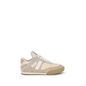 Beige Calf Leather Bos Taurus Athletic Sneakers - Jag Couture London