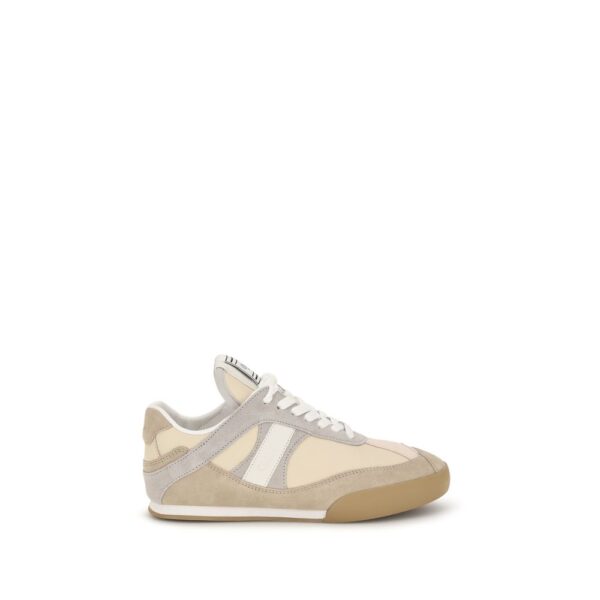 Beige Calf Leather Bos Taurus Athletic Sneakers