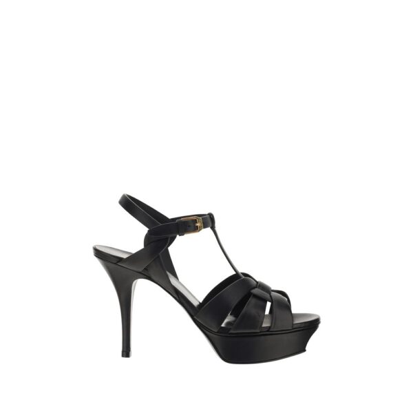 Black Calf Leather Bos Taurus Platform Sandals