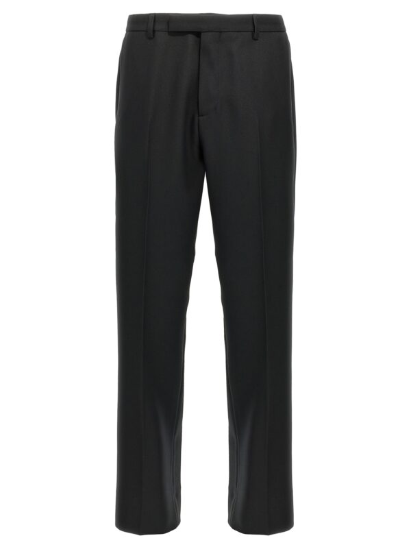 Black Polyester Casual Pants