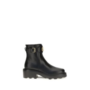 Black Calf Leather Bos Taurus Ankle Boots
