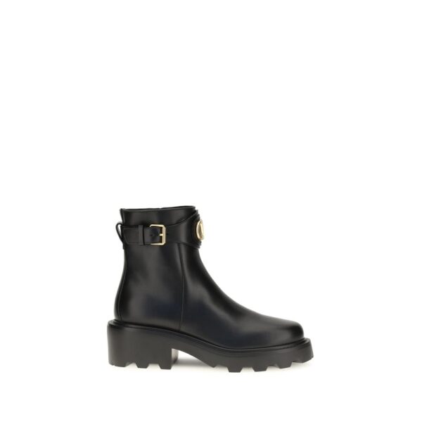 Black Calf Leather Bos Taurus Ankle Boots