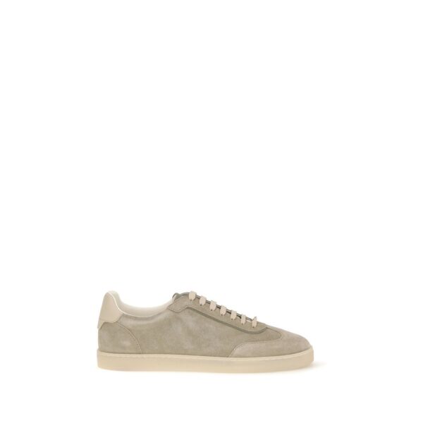Beige Calf Leather Bos Taurus Sneakers