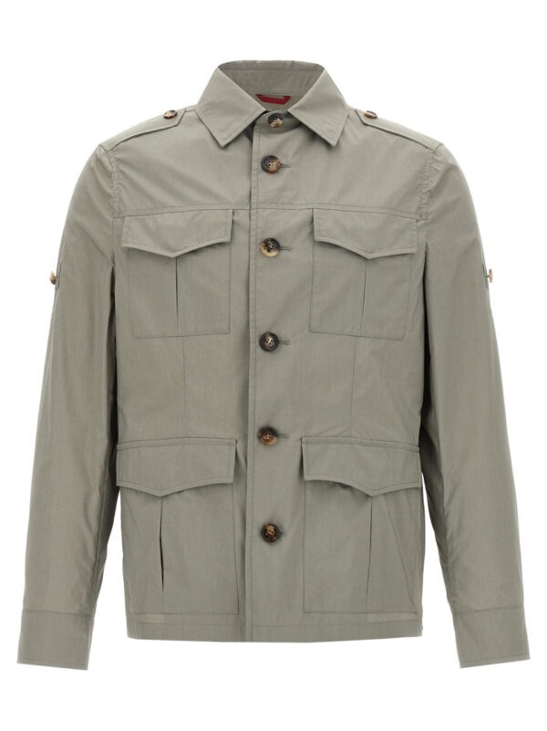 Bicolor Cotton Shell Jacket