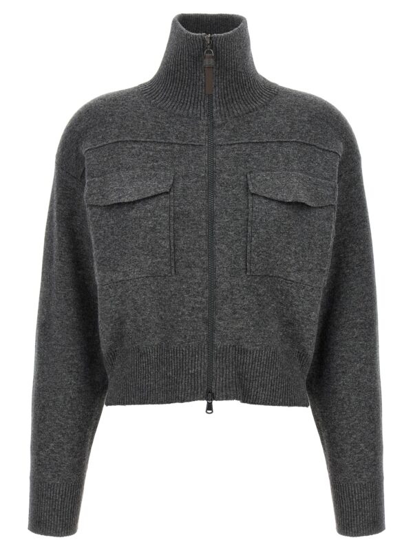 Gray Cashmere Cardigan