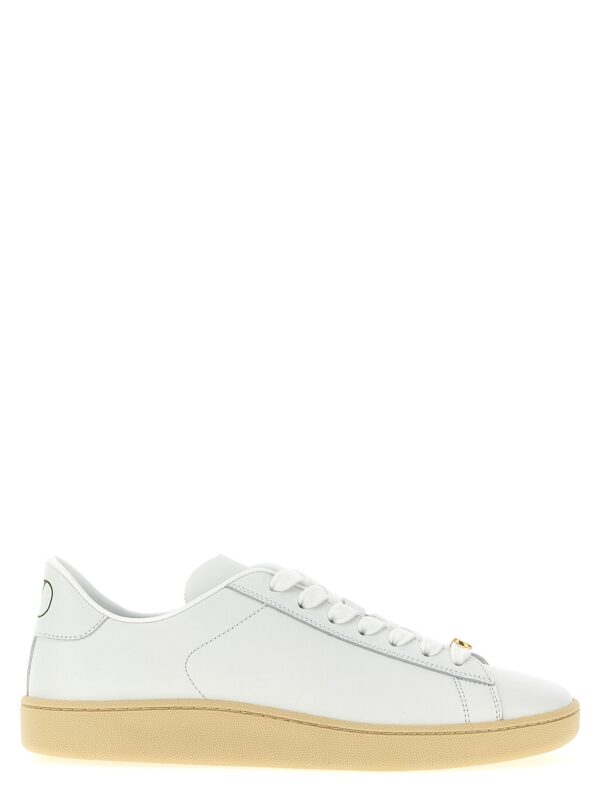 White Calfskin Low Top Sneakers