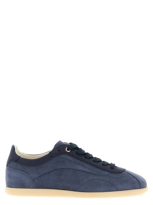 Blue Calfskin Low Top Sneakers